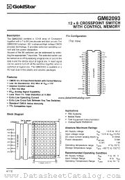 GM62093 datasheet pdf GoldStar