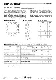 HD100125F datasheet pdf Hitachi Semiconductor