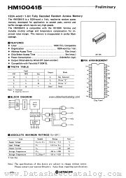 HM100415 datasheet pdf Hitachi Semiconductor