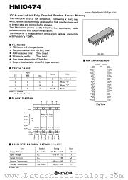 HM10474 datasheet pdf Hitachi Semiconductor