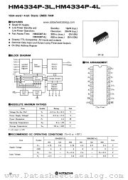 HM4334P-3L datasheet pdf Hitachi Semiconductor