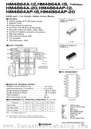 HM4864AP-20 datasheet pdf Hitachi Semiconductor