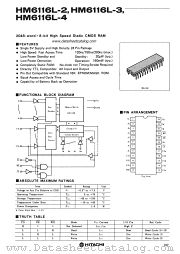 HM6116L-2 datasheet pdf Hitachi Semiconductor