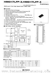 HM6117LFP-4 datasheet pdf Hitachi Semiconductor