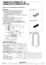 HM6147P datasheet pdf Hitachi Semiconductor