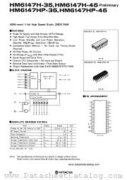 HM6147H-35 datasheet pdf Hitachi Semiconductor