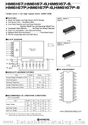 HM6167-8 datasheet pdf Hitachi Semiconductor