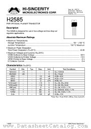 H2585 datasheet pdf Hi-Sincerity Microelectronics