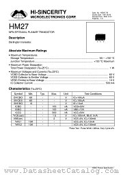 HM27 datasheet pdf Hi-Sincerity Microelectronics