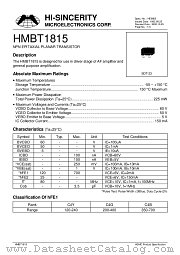 HMBT1815 datasheet pdf Hi-Sincerity Microelectronics
