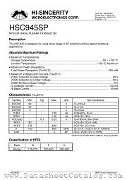HSC945SP datasheet pdf Hi-Sincerity Microelectronics