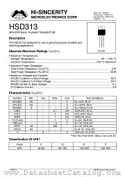 HSD313 datasheet pdf Hi-Sincerity Microelectronics