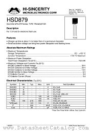 HSD879 datasheet pdf Hi-Sincerity Microelectronics