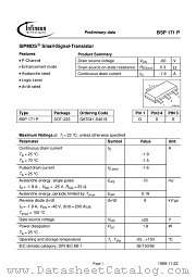 BSP171P datasheet pdf Infineon