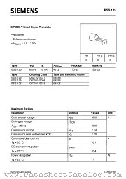 BSS125E7732 datasheet pdf Infineon