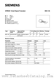 BSS135E6325 datasheet pdf Infineon