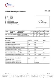 BSS229 datasheet pdf Infineon