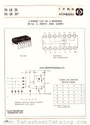 74LS21 datasheet pdf IPRS Baneasa