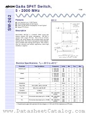 SW-262PIN datasheet pdf Tyco Electronics