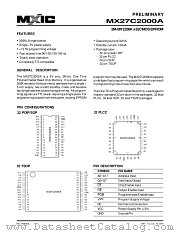 MX27C2000AQI-15 datasheet pdf Macronix International