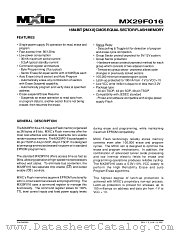 MX29F016T4C-12 datasheet pdf Macronix International