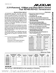 MAX3491 datasheet pdf MAXIM - Dallas Semiconductor