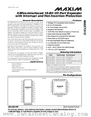 MAX7312 datasheet pdf MAXIM - Dallas Semiconductor