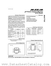 MAX7705 datasheet pdf MAXIM - Dallas Semiconductor