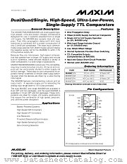 MAX909 datasheet pdf MAXIM - Dallas Semiconductor