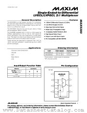 MAX9380 datasheet pdf MAXIM - Dallas Semiconductor