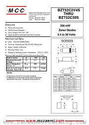 BZT52C7V5S datasheet pdf Micro Commercial Components
