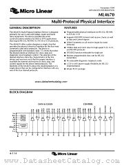 ML4670 datasheet pdf Micro Linear