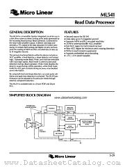 ML541 datasheet pdf Micro Linear