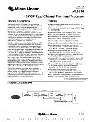 ML6310 datasheet pdf Micro Linear