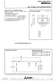 MD001A datasheet pdf Mitsubishi Electric Corporation