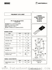 BD562 datasheet pdf Motorola
