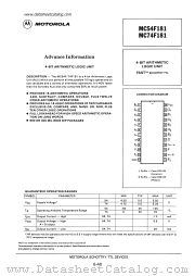 MC74F181 datasheet pdf Motorola