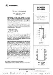 MC74F283 datasheet pdf Motorola