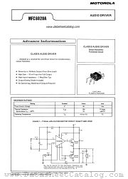 MFC8020A datasheet pdf Motorola