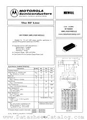 MHW401 datasheet pdf Motorola