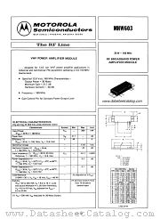 MHW603 datasheet pdf Motorola