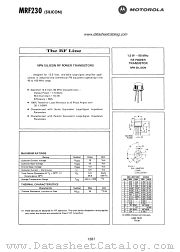 MRF230 datasheet pdf Motorola