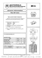 MRF243 datasheet pdf Motorola