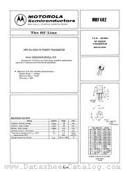 MRF402 datasheet pdf Motorola