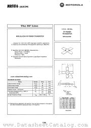 MRF816 datasheet pdf Motorola