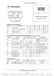 SN74LS02 datasheet pdf Motorola