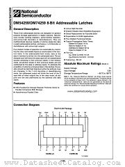 DM74259 datasheet pdf National Semiconductor