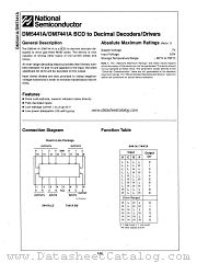 DM7441A datasheet pdf National Semiconductor