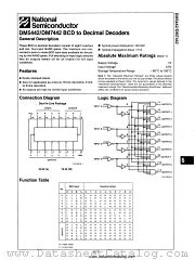 DM7442 datasheet pdf National Semiconductor