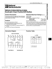 DM74ALS1002A datasheet pdf National Semiconductor